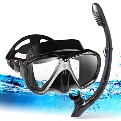 Vision Masque de plongée en apnée, Masque de Natation panoramique HD, Lunettes trempées Anti-buée, Lunettes de plongée, Masque de plongée en apnée pour la plongée en apnée à Sec, Natation (Black Set) - Publicité Vision Masque de plongée en apnée, Masque de Natation panoramique HD, Lunettes trempées Anti-buée, Lunettes de plongée, Masque de plongée en apnée pour la plongée en apnée à Sec, Natation (Black Set) - Publicité