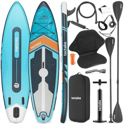 tectake® Planche de Stand-up Paddle Gonflable 320 cm, Siège de Kayak Capacité 200 kg, Pont antidérapant EVA, Pagaie double réglable, Drop-Stitch, Pompe à air, Sac à dos, Divers Coloris - Publicité tectake® Planche de Stand-up Paddle Gonflable 320 cm, Siège de Kayak Capacité 200 kg, Pont antidérapant EVA, Pagaie double réglable, Drop-Stitch, Pompe à air, Sac à dos, Divers Coloris - Publicité