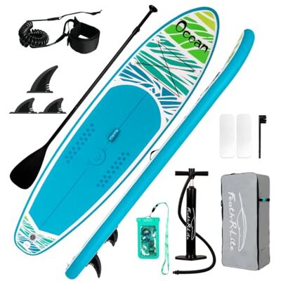 FunWater Planche de Surf Gonflable Accessoire Complet Pagaie réglable,Pompe,Sac à Dos de Voyage,Laisse de sécurité,Étui étanche - Publicité FunWater Planche de Surf Gonflable Accessoire Complet Pagaie réglable,Pompe,Sac à Dos de Voyage,Laisse de sécurité,Étui étanche - Publicité