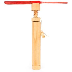Kikkerland Huckleberry Pull Helicopter – Beechwood Flying Toy with Launcher for Outdoor Play - Publicité Kikkerland Huckleberry Pull Helicopter – Beechwood Flying Toy with Launcher for Outdoor Play - Publicité