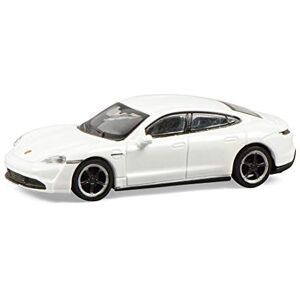 Schuco 452655800 Heart Porsche Taycan, Turbo S, Carrera, Maquette de Voiture, échelle 1:87, Blanc métallisé - Publicité