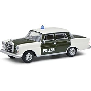 Schuco , Police Mercedes Benz 200 Aileron arrière (W110), modèle de Voiture échelle 1:64, Vert foncé/Blanc, 452027800, Moyen - Publicité