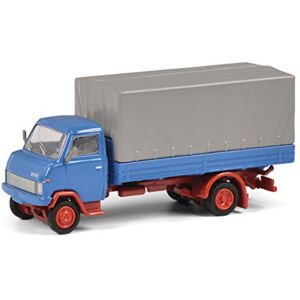 Schuco -452648900 Cœur Hanomag F55-Modèle de Voiture à l'échelle 1:87 bâche Grise, 452648900, Bleu, Gris, Rouge - Publicité