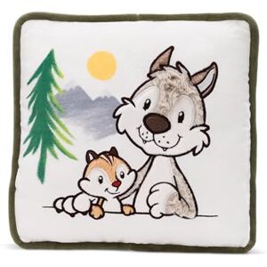 NICI Wolf Winny & Chipmunk Jojo 25x25 Cm Cushion Green - Publicité NICI Wolf Winny & Chipmunk Jojo 25x25 Cm Cushion Green - Publicité