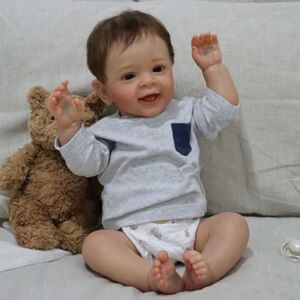 ZIYIUI Poupées Reborn réalistes en silicone souple et vinyle de 55 cm pour bébé garçon nouveau-né lesté - Publicité ZIYIUI Poupées Reborn réalistes en silicone souple et vinyle de 55 cm pour bébé garçon nouveau-né lesté - Publicité