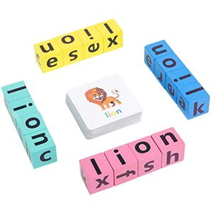 DONGTATA Jeu de lettres assorties en bois Jeu d'orthographe en bois Lettres de l'alphabet ABC Éducatif Montessori Cadeau éducatif précoce Jouets éducatifs pour enfants - Publicité