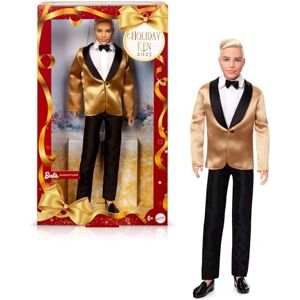 Barbie Poupée Signature Ken Joyeux Noël 2025 de Collection Portant Un Costume et Une Veste dorée dans Un Emballage de présentation avec Socle pour poupée, JGK55 - Publicité Barbie Poupée Signature Ken Joyeux Noël 2025 de Collection Portant Un Costume et Une Veste dorée dans Un Emballage de présentation avec Socle pour poupée, JGK55 - Publicité