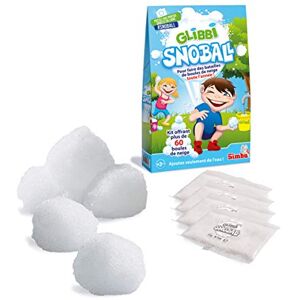 Smoby / Simba France 105953183002 Glibbi Snoball Jeu d'Extérieur Boules de Neige, 4 sachets de 20 g Blanc - Publicité