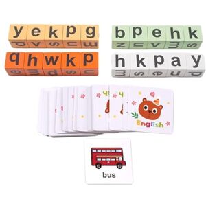 F Fityle Jeu de blocs d'orthographe Montessori, ensemble de jeu cognitif, jouet d'entraînement, Alphabet, jeu de lettres assorties pour outils de table - Publicité