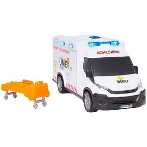Dickie Toys Ambulance IVECO UME 18 cm, Ambulance de Jouet, lumière et Son, Roue avec Rotation Libre, avec civière, véhicule Jouet Enfants à partir de 3 Ans (203713014SI5) - Publicité Dickie Toys Ambulance IVECO UME 18 cm, Ambulance de Jouet, lumière et Son, Roue avec Rotation Libre, avec civière, véhicule Jouet Enfants à partir de 3 Ans (203713014SI5) - Publicité