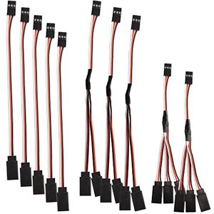 MEIRIYFA Lot de 10 câbles d'extension JR mâle vers 2/3 femelles en Y pour modèles d'avion RC - Publicité MEIRIYFA Lot de 10 câbles d'extension JR mâle vers 2/3 femelles en Y pour modèles d'avion RC - Publicité
