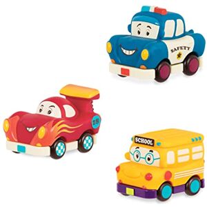 B. toys Mini Wheeee-ls ! Voitures à tirettes 3 Mini-Voitures Bus, Voiture de Course, Voiture de Police Véhicules Jouets pour Les Tout-Petits, Les Enfants 1 an et + - Publicité B. toys Mini Wheeee-ls ! Voitures à tirettes 3 Mini-Voitures Bus, Voiture de Course, Voiture de Police Véhicules Jouets pour Les Tout-Petits, Les Enfants 1 an et + - Publicité