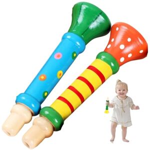 StaZamor Jouet Trompette 2 pièces en Bois pour Tout-Petits, Instrument de Musique sûr et Mignon, Corne de Jeu pour bébés Tout-Petits 1 à 3 Ans, Apprentissage la Musique précoce, Couleur aléatoire. Publicité StaZamor Jouet Trompette 2 pièces en Bois pour Tout-Petits, Instrument de Musique sûr et Mignon, Corne de Jeu pour bébés Tout-Petits 1 à 3 Ans, Apprentissage la Musique précoce, Couleur aléatoire. Publicité