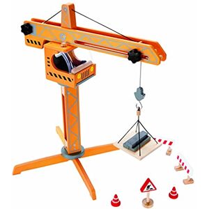 Hape Grue en Bois Enfant Jeu d'Imitation Fun Chantier en Bois Enfants de 3 ans et Plus Accessoires Grande Grue Transportable Idéal pour Développer la Motricité Fine, Stimule l'Imagination - Publicité