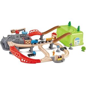 Hape Jouet Ensemble Circuit Train Multicolore, Train Marchandises, Grue, Travaux 50 Pièces + Boîte de Rangement Jeu Educatif Enfant de 3 Ans et Plus Compatible Marques Traditionnelles - Publicité Hape Jouet Ensemble Circuit Train Multicolore, Train Marchandises, Grue, Travaux 50 Pièces + Boîte de Rangement Jeu Educatif Enfant de 3 Ans et Plus Compatible Marques Traditionnelles - Publicité