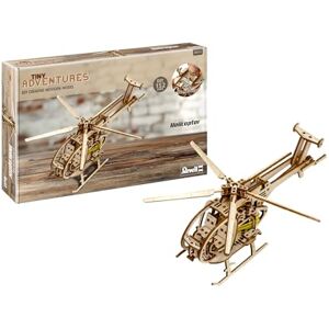 Revell Tiny Adventures 00611 – Hélicoptère – Maquette en bois à l'échelle 1/30 – avec moteur Pull Back & Go – Largeur du rotor 30 cm - Publicité Revell Tiny Adventures 00611 – Hélicoptère – Maquette en bois à l'échelle 1/30 – avec moteur Pull Back & Go – Largeur du rotor 30 cm - Publicité