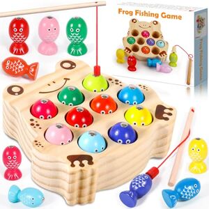 JoyPlus Jouet Enfant 2 Ans, Jouets en Bois Jeu de Pêche Magnetique, Jeux  Montessori de Peche