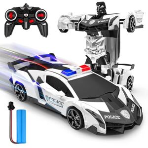 Mieryd Voiture Télécommandée Enfants, 2 en 1 Jouets Robot/Voiture Police Transformable Rechargeable RC Car Course Radiocommande avec 360°Rotation, Idée Cadeau Anniversaire 3 4 5 6 7 8 9 Ans Garçon Fille - Publicité Mieryd Voiture Télécommandée Enfants, 2 en 1 Jouets Robot/Voiture Police Transformable Rechargeable RC Car Course Radiocommande avec 360°Rotation, Idée Cadeau Anniversaire 3 4 5 6 7 8 9 Ans Garçon Fille - Publicité