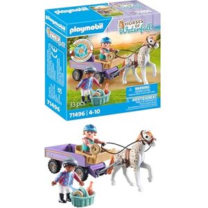 Playmobil 71496 Enfants avec calèche et Poney Gamme Horses of Waterfall fabriquée avec Plus de 80% de matériaux recyclés ou biosourcés en Moyenne Univers Horses of Waterfall Dès 4 Ans - Publicité Playmobil 71496 Enfants avec calèche et Poney Gamme Horses of Waterfall fabriquée avec Plus de 80% de matériaux recyclés ou biosourcés en Moyenne Univers Horses of Waterfall Dès 4 Ans - Publicité