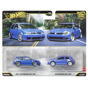 Hot Wheels Coffret Car Culture Premium 2 véhicules (2004 Volkswagen Golf R32 & Volkswagen Golf MK7), à l’échelle 1/64, pneus Real Riders, châssis métal/métal, Jouet pour collectionneurs, JHW49 - Publicité Hot Wheels Coffret Car Culture Premium 2 véhicules (2004 Volkswagen Golf R32 & Volkswagen Golf MK7), à l’échelle 1/64, pneus Real Riders, châssis métal/métal, Jouet pour collectionneurs, JHW49 - Publicité