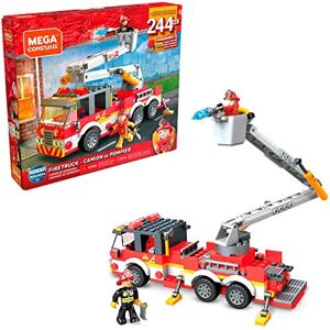 MEGA Construx Wonder Builders Camion de Pompier à Assembler, Jeu de Construction, 244 Briques et 2 Figurines, pour Enfant dès 5 Ans, GLK54, Multicolore - Publicité