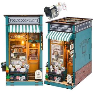 TOPBSFARNY Kit de Serre-Livres Miniature 3D en Bois pour Coins de Livres pour étagères, Kits de Coin de Livre à Faire soi-même avec mouvements musicaux et lumière LED pour Adultes et Adolescents (Librairie - Publicité TOPBSFARNY Kit de Serre-Livres Miniature 3D en Bois pour Coins de Livres pour étagères, Kits de Coin de Livre à Faire soi-même avec mouvements musicaux et lumière LED pour Adultes et Adolescents (Librairie - Publicité