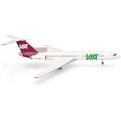 Herpa Modèle réduit Avion Air Via Tupolev TU-154M, Miniature à l'échelle 1:200, pièce de Collection, modèle sans Socle, métal - Publicité Herpa Modèle réduit Avion Air Via Tupolev TU-154M, Miniature à l'échelle 1:200, pièce de Collection, modèle sans Socle, métal - Publicité