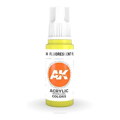 AK Interactive AK Acrylics 3Gen AK11049 Fluorescent Yellow (17ml) - Publicité AK Interactive AK Acrylics 3Gen AK11049 Fluorescent Yellow (17ml) - Publicité