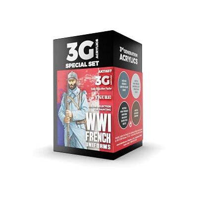 AK Interactive 3G WWI Uniformi Francesi Vernici e Accessori per Modellazione Plastica, Art. AK-11637 - Publicité AK Interactive 3G WWI Uniformi Francesi Vernici e Accessori per Modellazione Plastica, Art. AK-11637 - Publicité