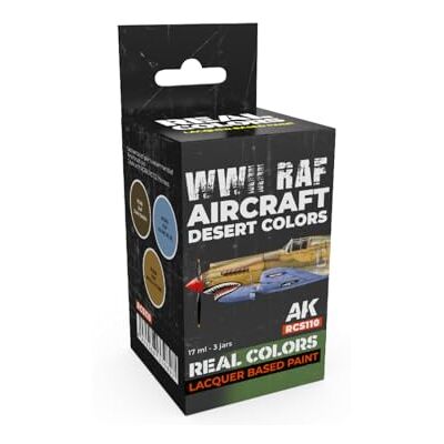 AK Interactive AK REAL COLORS SET RCS110 WWII RAF Aircraft Desert Colors (3x17ml) - Publicité AK Interactive AK REAL COLORS SET RCS110 WWII RAF Aircraft Desert Colors (3x17ml) - Publicité