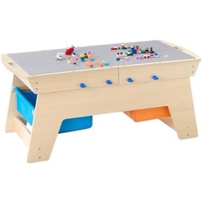 VEVOR Table d'Activités pour Enfants avec 200 Blocs de Construction, Table de Jeu Multifonction en Bois, avec 3 Bacs de Rangement de Grand Espace, Plateau 2 en 1, pour Garçons, Filles de 3 Ans et Plus - Publicité VEVOR Table d'Activités pour Enfants avec 200 Blocs de Construction, Table de Jeu Multifonction en Bois, avec 3 Bacs de Rangement de Grand Espace, Plateau 2 en 1, pour Garçons, Filles de 3 Ans et Plus - Publicité