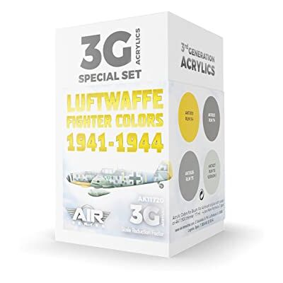 AK Interactive AK Acrylics 3Gen AIRCRAFT SET AK11720 Luftwaffe Fighter Colors 1941-1944 SET 3G (4x17ml) - Publicité AK Interactive AK Acrylics 3Gen AIRCRAFT SET AK11720 Luftwaffe Fighter Colors 1941-1944 SET 3G (4x17ml) - Publicité