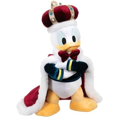 Disney Official Peluche Donald Duck Roi, 39 cm/15", Peluche avec Cape et Couronne, Convient dès la Naissance, adapté à Tous Les âges - Publicité Disney Official Peluche Donald Duck Roi, 39 cm/15", Peluche avec Cape et Couronne, Convient dès la Naissance, adapté à Tous Les âges - Publicité