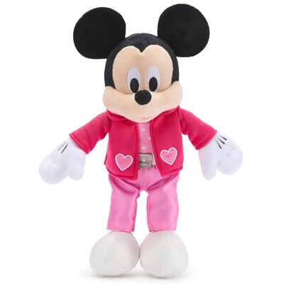 Disney Official Peluche Mickey Mouse Saint-Valentin 2026 de Taille Moyenne, Haut décontracté Rose avec Coeurs brodés et Pantalon en Satin, 37 cm - Publicité Disney Official Peluche Mickey Mouse Saint-Valentin 2026 de Taille Moyenne, Haut décontracté Rose avec Coeurs brodés et Pantalon en Satin, 37 cm - Publicité