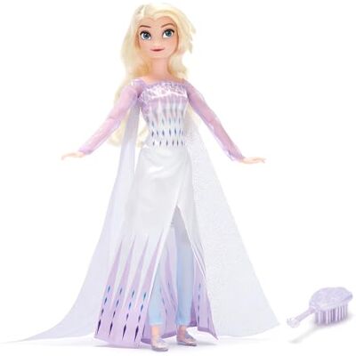 Official Poupée Classique Elsa, La Reine des Neiges 2, 29 cm/11", Poupée Princesse Disney entièrement articulée avec Tenue Bleu Clair et Mini Brosse à Cheveux, à partir de 3 Ans - Publicité Official Poupée Classique Elsa, La Reine des Neiges 2, 29 cm/11", Poupée Princesse Disney entièrement articulée avec Tenue Bleu Clair et Mini Brosse à Cheveux, à partir de 3 Ans - Publicité