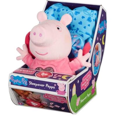 BANDAI Peppa Pig Peluche Sleepover avec Lumière et Berceuse Jouet Doux et Câlin avec Sac de Couchage Jouet Peppa Pig Compagnon de Nuit Son et Lumière Peluche Enfants dès 3 Ans COP6926 - Publicité BANDAI Peppa Pig Peluche Sleepover avec Lumière et Berceuse Jouet Doux et Câlin avec Sac de Couchage Jouet Peppa Pig Compagnon de Nuit Son et Lumière Peluche Enfants dès 3 Ans COP6926 - Publicité