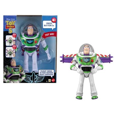 Mattel Disney Pixar Figurine articulée Buzz l’Éclair Édition Hi-Tech Mode Avion avec déploiement des Ailes et Plus de 35 Effets sonores, JMW26 - Publicité Mattel Disney Pixar Figurine articulée Buzz l’Éclair Édition Hi-Tech Mode Avion avec déploiement des Ailes et Plus de 35 Effets sonores, JMW26 - Publicité