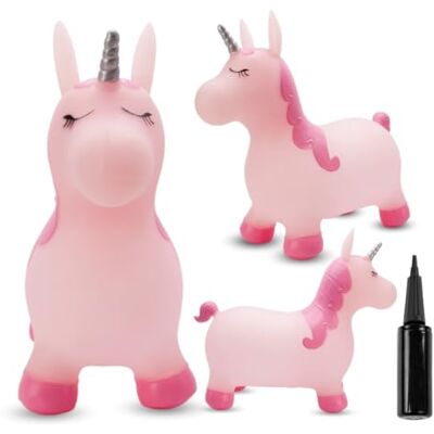 Sun Animal Sauteur Gonflable, Jouet Enfant 1 an pour l'intérieur et l'extérieur, Design Ergonomique, Pompe Manuelle Incluse (Licorne Rose avec Paillettes) - Publicité Sun Animal Sauteur Gonflable, Jouet Enfant 1 an pour l'intérieur et l'extérieur, Design Ergonomique, Pompe Manuelle Incluse (Licorne Rose avec Paillettes) - Publicité