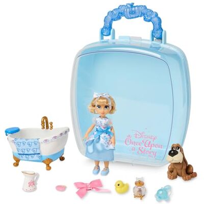 Disney Officiel Coffret Mini Poupée Cendrillon, Once Upon a Story, 10 pièces, Ensemble de Figurines avec Accessoires, incluant Pataud et Une Baignoire, Dès 3 Ans - Publicité Disney Officiel Coffret Mini Poupée Cendrillon, Once Upon a Story, 10 pièces, Ensemble de Figurines avec Accessoires, incluant Pataud et Une Baignoire, Dès 3 Ans - Publicité