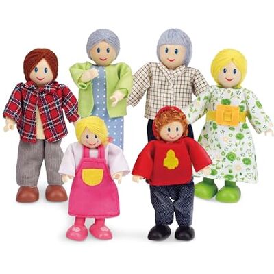 Hape Famille Poupées de , Jouet Récompensé, Accessoire Unique pour la Maison de Poupée en Bois, en courage l'Imagination, Famille de 6 Poupées de Type Caucasien - Publicité Hape Famille Poupées de , Jouet Récompensé, Accessoire Unique pour la Maison de Poupée en Bois, en courage l'Imagination, Famille de 6 Poupées de Type Caucasien - Publicité