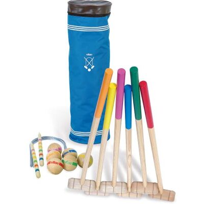 Vilac Jeu de Croquet 4 Joueurs Jeu de Plein Air Enfants 5 Ans+, Moyen Maillets et arceaux inclus développe la précision et la coordination idéal jardin et extérieur idée cadeau ludique - Publicité Vilac Jeu de Croquet 4 Joueurs Jeu de Plein Air Enfants 5 Ans+, Moyen Maillets et arceaux inclus développe la précision et la coordination idéal jardin et extérieur idée cadeau ludique - Publicité