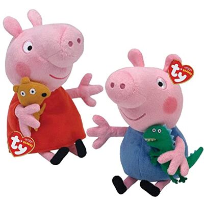 TY - Peppa Pig & George Pig 6 Inch Multipack - 6 Pouces - Peluche douce - Plush Toys - Publicité TY - Peppa Pig & George Pig 6 Inch Multipack - 6 Pouces - Peluche douce - Plush Toys - Publicité