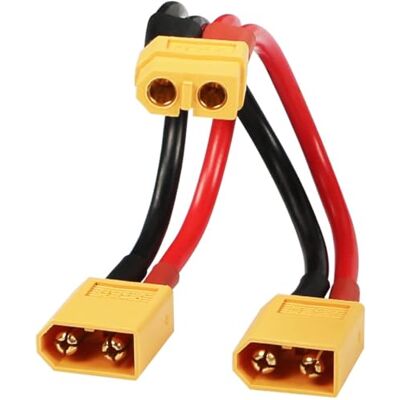 RIIEYOCA XT60 Adaptateur de connecteur de batterie parallèle Double extension XT60 Y Splitter 1 mâle à 2 femelles Câble 14 AWG pour hélicoptère en mode RC Quadcopter (1 femelles à 2 mâle) - Publicité RIIEYOCA XT60 Adaptateur de connecteur de batterie parallèle Double extension XT60 Y Splitter 1 mâle à 2 femelles Câble 14 AWG pour hélicoptère en mode RC Quadcopter (1 femelles à 2 mâle) - Publicité