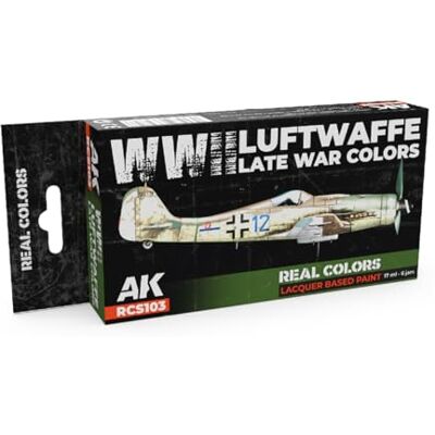 AK Interactive AK REAL COLORS SET RCS103 WWII Luftwaffe Late War Colors (6x17ml) - Publicité AK Interactive AK REAL COLORS SET RCS103 WWII Luftwaffe Late War Colors (6x17ml) - Publicité