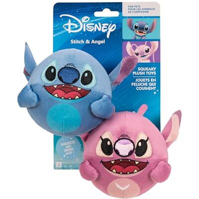 Disney Dinsney Pack de 2 Jouets pour Chien en Peluche Stitch et Angel de Deux Peluches de 9 cm avec couineurs à l'intérieur - Publicité Disney Dinsney Pack de 2 Jouets pour Chien en Peluche Stitch et Angel de Deux Peluches de 9 cm avec couineurs à l'intérieur - Publicité