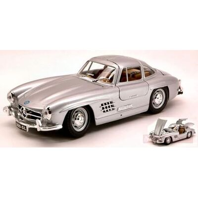 Bburago BU22023S Mercedes 300 SL 1954 Silver 1:24 MODELLINO Die CAST Model - Publicité Bburago BU22023S Mercedes 300 SL 1954 Silver 1:24 MODELLINO Die CAST Model - Publicité