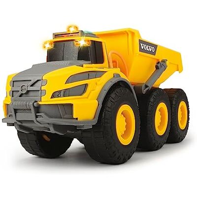 Dickie Toys DICKIE VOLVO CAMION BENNE 23CM, Jaune - Publicité Dickie Toys DICKIE VOLVO CAMION BENNE 23CM, Jaune - Publicité