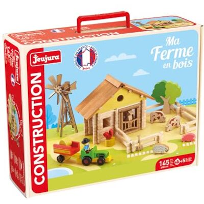 Jeujura Ferme en Bois 145 Pièces Jeu de Construction dès 5 Ans 8041 Personnage, tracteur et animaux inclus Valisette de rangement Jeu en bois enfant Imagination Fabriqué en France - Publicité Jeujura Ferme en Bois 145 Pièces Jeu de Construction dès 5 Ans 8041 Personnage, tracteur et animaux inclus Valisette de rangement Jeu en bois enfant Imagination Fabriqué en France - Publicité