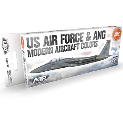 AK Interactive AK Acrylics 3Gen AIRCRAFT SET AK11746 US Air Force & ANG Modern Aircraft Colors SET 3G (8x17ml) - Publicité AK Interactive AK Acrylics 3Gen AIRCRAFT SET AK11746 US Air Force & ANG Modern Aircraft Colors SET 3G (8x17ml) - Publicité