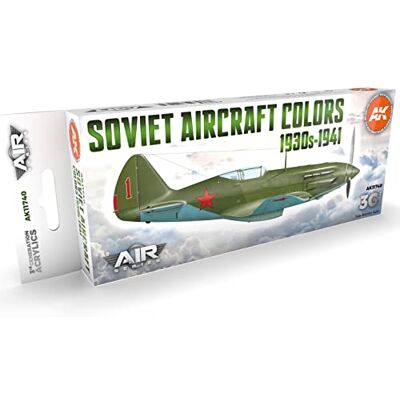 AK Interactive AK Acrylics 3Gen AIRCRAFT SET AK11740 Soviet Aircraft Colors 1930s-1941 SET 3G (8x17ml) - Publicité AK Interactive AK Acrylics 3Gen AIRCRAFT SET AK11740 Soviet Aircraft Colors 1930s-1941 SET 3G (8x17ml) - Publicité